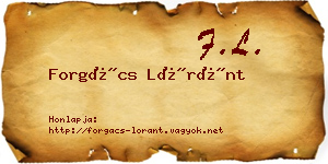 Forgács Lóránt névjegykártya