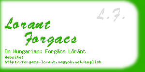 lorant forgacs business card