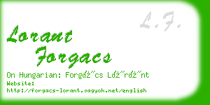 lorant forgacs business card